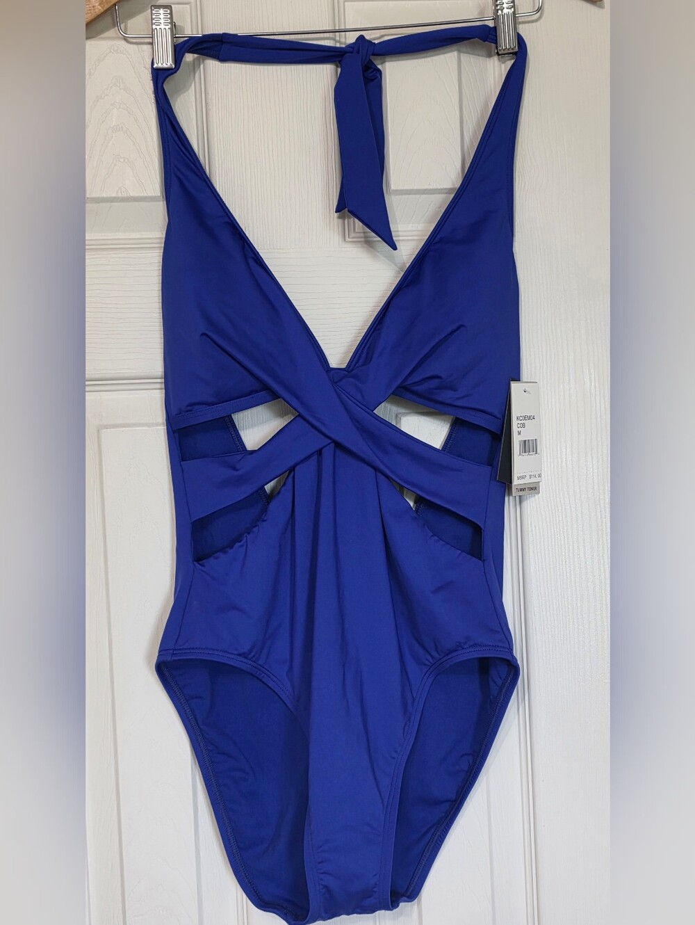 NWT Kenneth Cole Royal Blue One-Piece Cutout Swimsuit